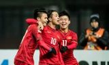 Các cầu thủ U23 Việt Nam ăn mừng trong trận đấu với U23 Iraq. Ảnh: AFC