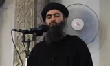 Abu Bakr al-Baghdadi trong một lần lộ diện cực hiếm hoi. Ảnh: AFP