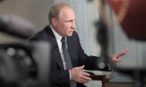 Tổng thống Nga Vladimir Putin trả lời phỏng vấn Fox News. Ảnh: Tass
