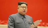 Chủ tịch Kim Jong-un phát biểu trong hội nghị ngày 21/12. Ảnh: Yonhap