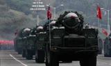 Tên lửa Scud của Triều Tiên trong một cuộc diễu binh. Ảnh: Yonhap