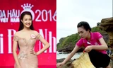 Thí sinh HHVN 2016 Lê Trần Ngọc Trân dọn rác ở Lý Sơn