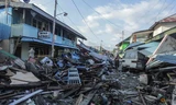 Khung cảnh đổ nát, hoang tàn tại Sulawesi sau trận động đất ngày 28/9. Ảnh: Reuters