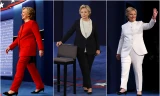 Màu sắc 3 bộ vest của bà Hillary Clinton được ví với màu sắc của lá cờ Hợp chủng quốc Hoa Kỳ.