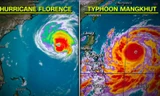 Rùng mình hình ảnh so sánh siêu bão Mangkhut – Florence