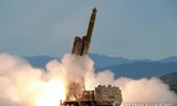 Vụ thử vũ khí của Triều Tiên hôm 24/8. Ảnh: Yonhap