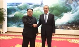 Chủ tịch Triều Tiên Kim Jong-un và Ngoại trưởng Nga Sergey Lavrov. Ảnh: Bộ Ngoại giao Nga