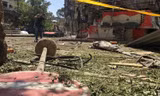 Đại sứ quán Nga tại thủ đô Damascus bị phá hủy sau vụ tấn công. Ảnh: Reuters
