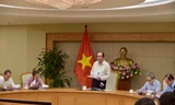 Tổ công tác của Thủ tướng Chính phủ làm việc với các bộ, ngành về cắt giảm điều kiện kinh doanh Ảnh: N.B