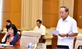 Thứ trưởng Bộ Công an Lê Quý Vương tại phiên họp. Ảnh Như Ý 