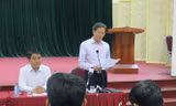 Lãnh đạo Thanh tra TP Hà Nội công bố quyết định thanh tra.