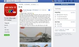 Trang Facebook giả mạo VTV mạng đăng tải thông tin hình ảnh thất thiết về Đà Nẵng. Ảnh chụp màn hình