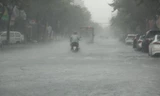 Do tốc độ di chuyển rất chậm nên bão Côn Sơn có thời gian quần thảo đất liền rất lâu. Trong ảnh là mưa lớn tại Đà Nẵng. Ảnh: Nguyễn Thành.