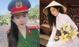 Nữ trung úy công an duyên dáng với áo dài