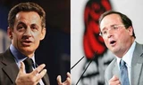 Hai ứng viên hàng đầu: Sarkozy (trái) và Hollande (phải)