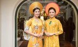 Ngọc Hân, Tố Như khoe sắc với áo dài vàng rực rỡ