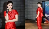 Trương Quỳnh Anh mặc jumpsuit đỏ rực đi gặp fans