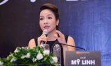 Ca sĩ Mỹ Linh trong buổi họp báo chiếu 14/1.