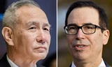 Phó thủ tướng Trung Quốc Lưu Hạc (trái) và bộ trưởng Tài chính Mỹ Steven Mnuchin vừa điện đàm về thương mại ảnh: Handout/SCMP
