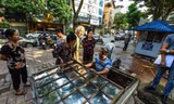 Thau dọn bể tại 1 số chung cư sử dụng nguồn nước sông Đà. Ảnh: Trần Hoàng
