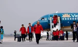 HLV Park Hang Seo và các học trò đã trở về Việt Nam. Ảnh: Duy Phạm