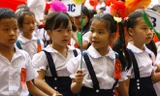 Học sinh tiểu học trường Ngô Quyền, Hà Nội trong ngày khai giảng. Ảnh: hồng vĩnh