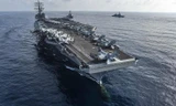 Tàu sân bay USS Ronald Reagan trong một lần tập trận với hải quân Nhật Bản