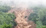 Sạt lở núi ở xã Cát Thành.