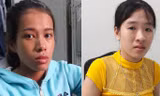 Nguyễn Thị Đào và Phạm Như Quỳnh ra cơ quan công an trình diện. Ảnh: Cơ quan công an cung cấp