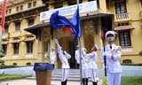 Hình ảnh Lễ Thượng cờ ASEAN tại Hà Nội