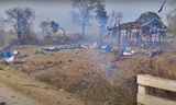Cảnh tượng tan hoang ở khu vực bị chính phủ quân sự Myanmar không kích