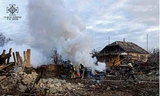 Một ngôi nhà của dân ở Kiev bị san phẳng sau vụ tấn công ngày 14/1