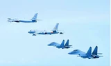 Đội hình tuần tra chung trên không của Trung Quốc và Nga tháng 5/2022. (Ảnh: CCTV)