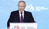 Tổng thống Nga Vladimir Putin phát biểu tại Diễn đàn Kinh tế phương Đông ngày 12//9. (Ảnh: Tass)