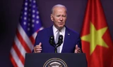 Tổng thống Mỹ Joe Biden trong cuộc họp báo quốc tế tối 10/9. (Ảnh: Như Ý)