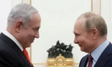 Thủ tướng Israel Benjamin Netanyahu trong cuộc gặp Tổng thống Nga Vladimir Putin tại Mátxcơva năm 2020. (Ảnh: Reuters)