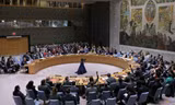 Phiên họp của Hội đồng Bảo an LHQ về xung đột Israel - Hamas ngày 16/10. (Ảnh: Reuters)