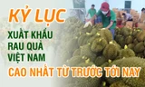 Kỷ lục xuất khẩu rau quả Việt Nam cao nhất từ trước tới nay