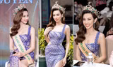 Hoa hậu Thuỳ Tiên diện váy dạ hội nóng bỏng, đẹp hút hồn khi về thăm lại trường Đại học 