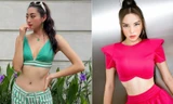 Lương Thuỳ Linh thả dáng nóng bỏng với áo tắm cách điệu, Kỳ Duyên mặc crop-top khoe eo 'con kiến'