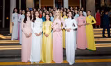 Hoa hậu Thế giới 2021 diện áo dài khoe sắc bên Đỗ Thị Hà, Tiểu Vy