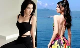 Cẩm Đan mặc jumpsuit khoét eo nóng bỏng, Kiều Loan khoe trọn lưng ong nuột nà trước biển