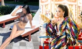Hoàng Thuỳ khoe dáng nóng bỏng với bikini, Kiều Loan diện váy sequin cắt xẻ sexy 