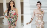 Cùng diện váy hoa xuyên thấu, Đỗ Thị Hà và Lương Thùy Linh xinh đẹp, nóng bỏng