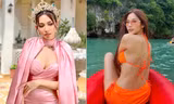 Thuỳ Tiên mặc váy lụa cut-out nóng bỏng ở Ấn Độ, Hoàng Thuỳ khoe dáng sexy với bikini