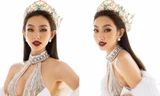 Thuỳ Tiên diện thiết kế khoét vòng 1 nóng bỏng trong bộ ảnh kỷ niệm 6 tháng đăng quang Miss Grand 