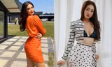 Lương Thuỳ Linh diện mốt khoe nội y nóng bỏng, Kim Duyên khoe dáng sexy với váy cam ở Ba Lan