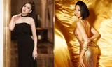 Đỗ Thị Hà diện váy cúp ngực nóng bỏng, Thùy Tiên khoe lưng trần sexy với váy dát vàng