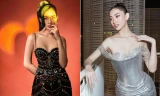 Cẩm Đan diện váy cúp ngực sexy, Lương Thuỳ Linh mặc váy dáng corset khoe body hoàn hảo