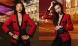 Hoa hậu Thùy Tiên diện áo xẻ vòng 1 sexy, thả dáng cực 'chất' như fashionista trên phố